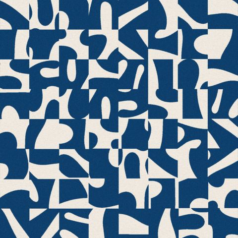 Modern Mosaic Cobalt Ivory